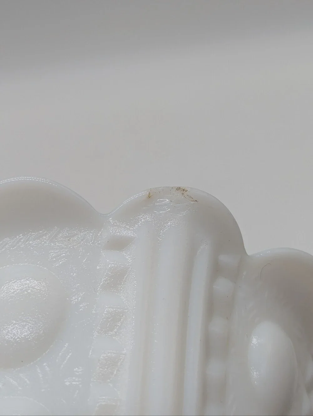 Vintage White Zipper & Button Milk Glass Vase